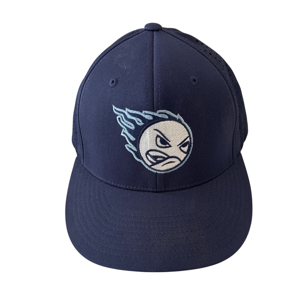 Cap America 8503 Premium Line Flexfit Hat Navy Blue Perforated Fireball S-M